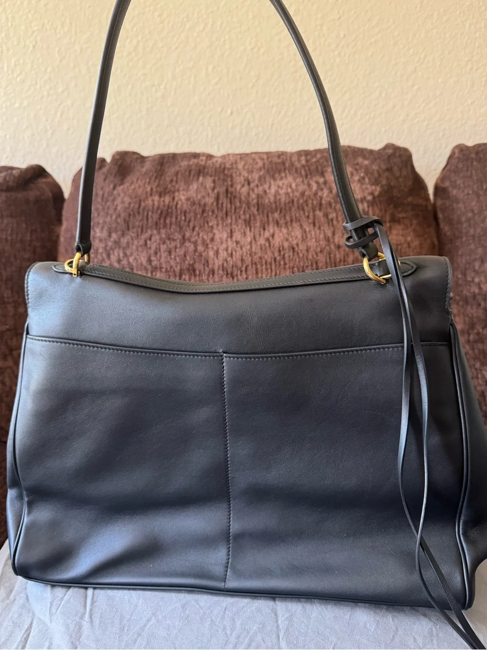 Balenciaga Rodeo Bag Large Leather Top-Handle Shoulder Bag With Dustbag